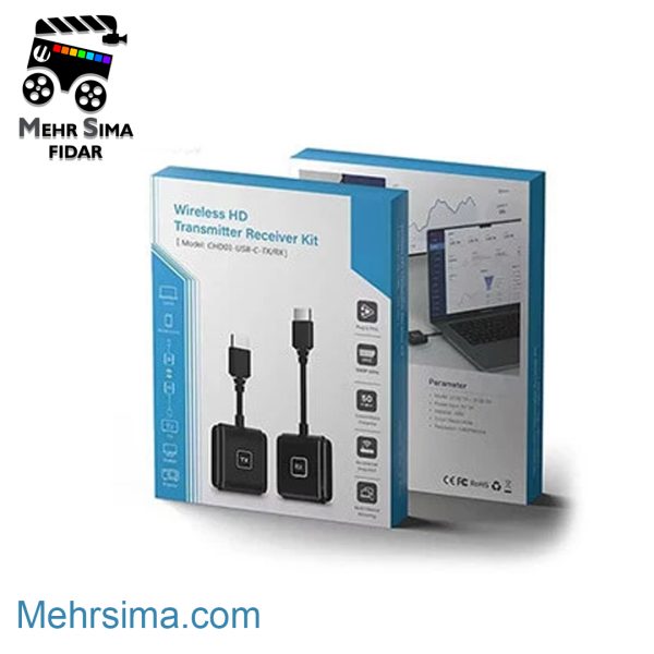 دانگل بی‌سیم HD میرااسکرینMirascreen Transmitter Receiver kIT USB-C CHD01